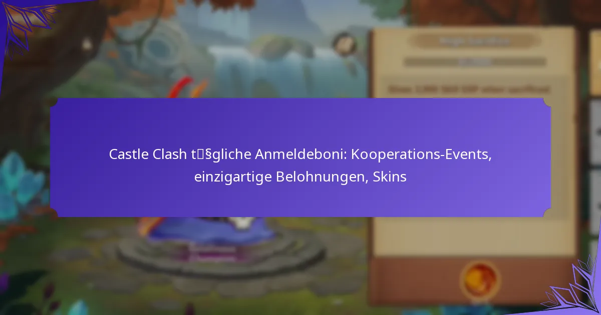 Castle Clash tägliche Anmeldeboni: Kooperations-Events, einzigartige Belohnungen, Skins